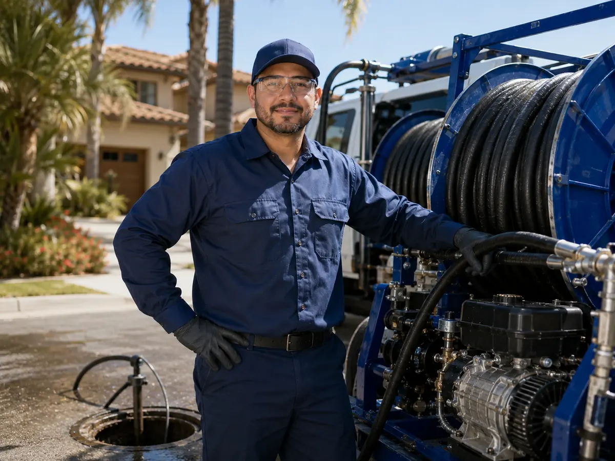 Hydro jet sewer cleaning in Caruthers