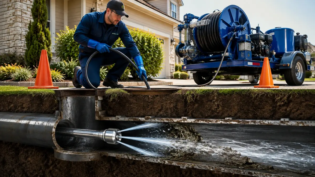 Main Sewer Line Hydro Jet Cleaning in Caruthers