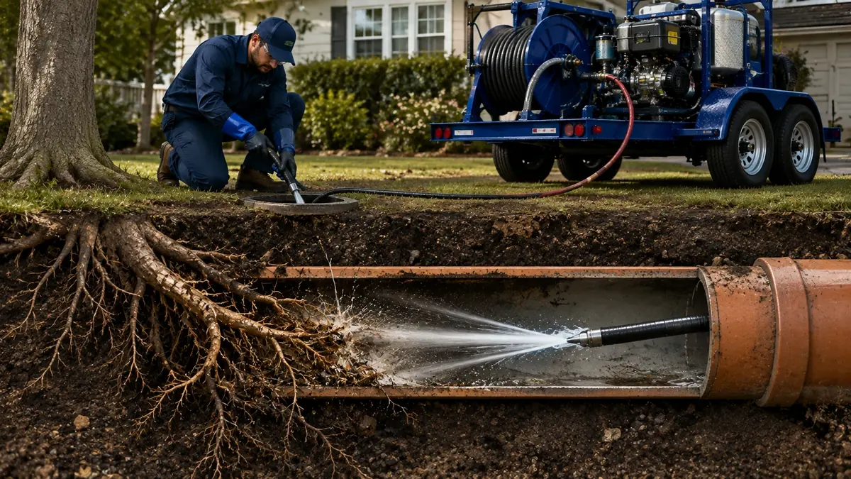 Tree Root Removal with Hydro Jetting in Caruthers